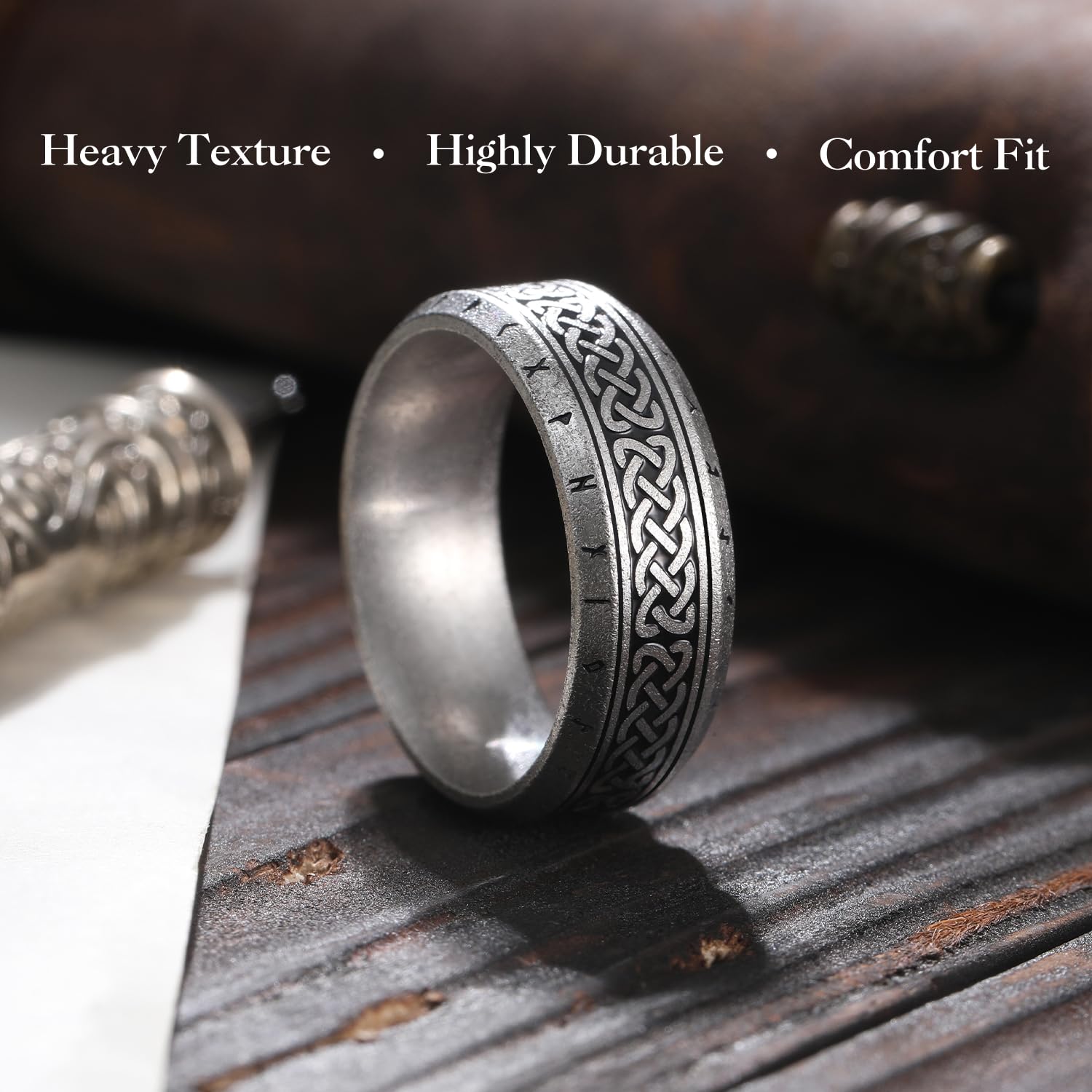 8mm vikinge rustfri stål keltisk drage ringe til mænd og kvinder viking uendelighed sammenflettet korsring vielsesring smykker