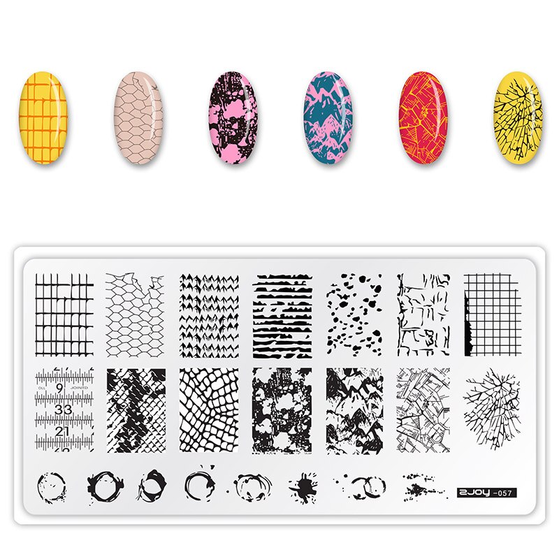 Vågenhed fisk delfin nail art stempling plader rustfrit stål billede rektangel negle skabelon stencils manicure stempel værktøj