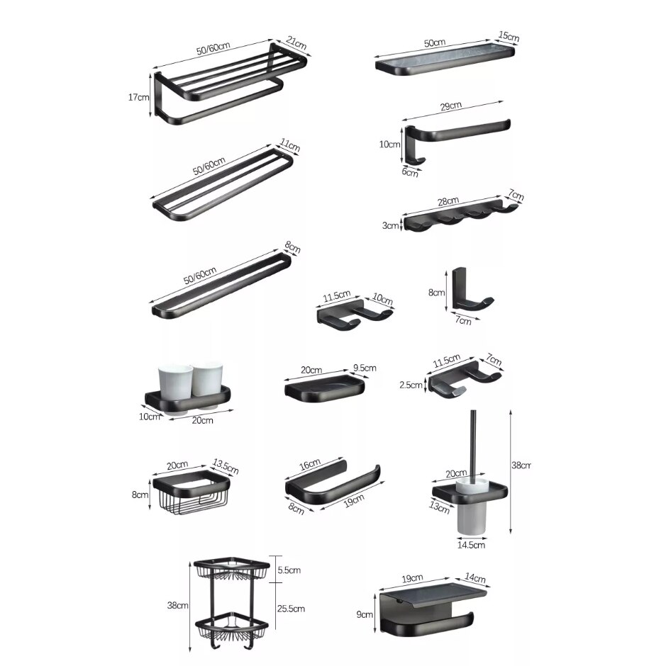 Messing Koper Materiaal Badkamer Handdoekenrek Handdoek Houder Bekerhouder Papier Rolhouder Plank Haak