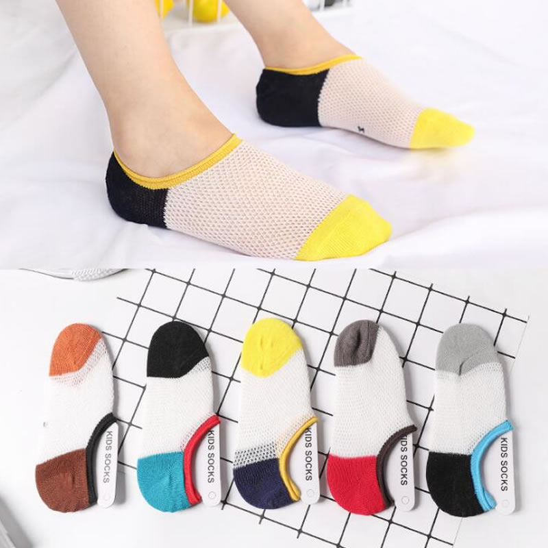 Spring and summer children's socks cartoon car big eyes smiley children's combination invisible boat socks