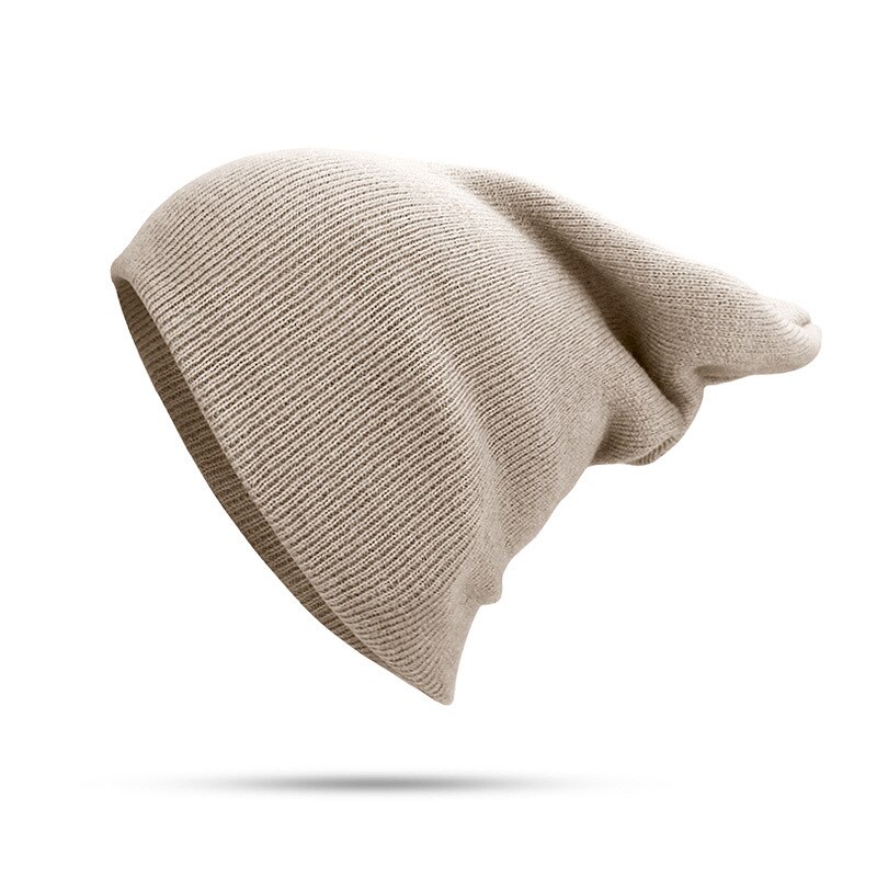 Gorro de esquí liso con puños para hombre y mujer, gorro de esquí liso cálido para invierno, gorro de punto elástico suave con Calavera, Unisex: Caqui