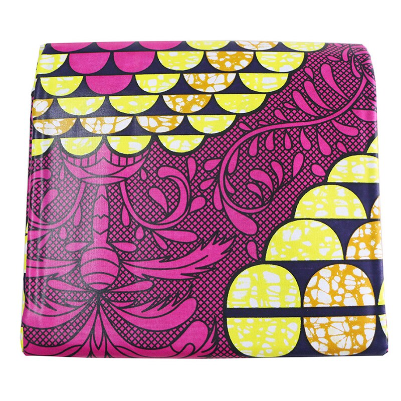 Wax Afrikaanse Stof 100% Katoen Geel En Roze Print Stof 6Yards \ Set