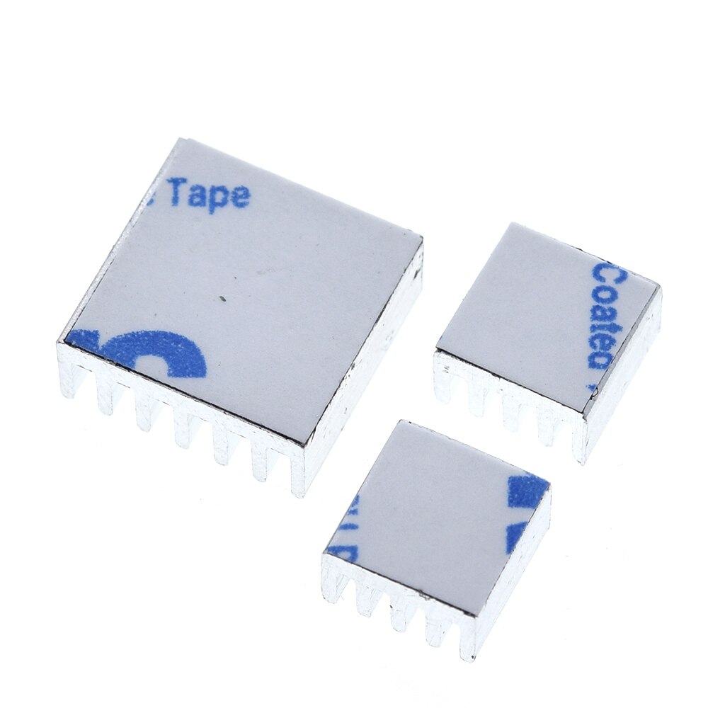 3 Stuks Zelfklevende Raspberry Pi Heatsink Cooler Zuiver Aluminium Koellichaam Set Kit Radiator Voor Cooling Raspberry Pi 2 B