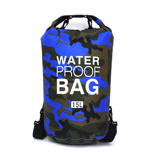 Outdoor Bag Camouflage Portable Drifting Diving Dry Bag Sack Pvc Waterproof Folding Swimming River Travel Storage Bag: 15L C