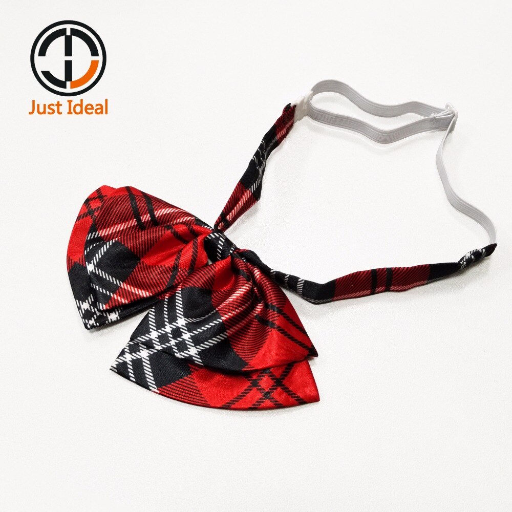 Girl Bow Tie Student School Uniforms Butterfly Collar Flower Adjustable Classic Style 1 Piece Red Stripes ID510