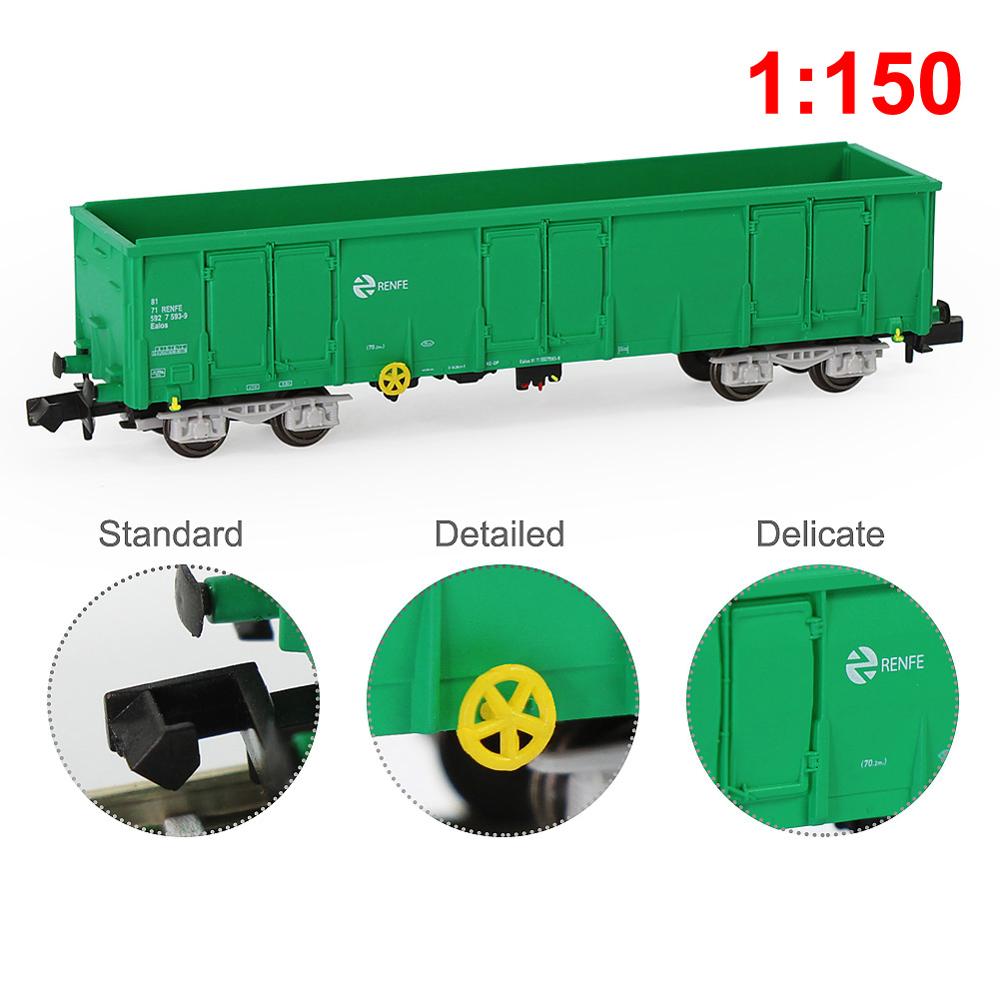1pc/2 stk n skala grøn renfe højside gondolvogn 1:150 jernbanevogne rullende materiel godsvogn model tog  c15013 plv