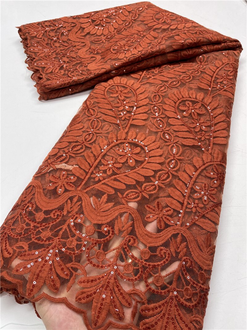 Pgc Blauw Afrikaanse Melk Zijde Kant Stof Kant Materiaal Nigeriaanse Kant Stoffen Voor Bruiloft Naaien YA3918B-2: african lace fabric4