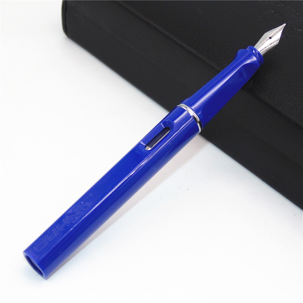 JINHAO 599 Blue Student Quadrilateral Calligraphy Medium Nib Fountain Pen