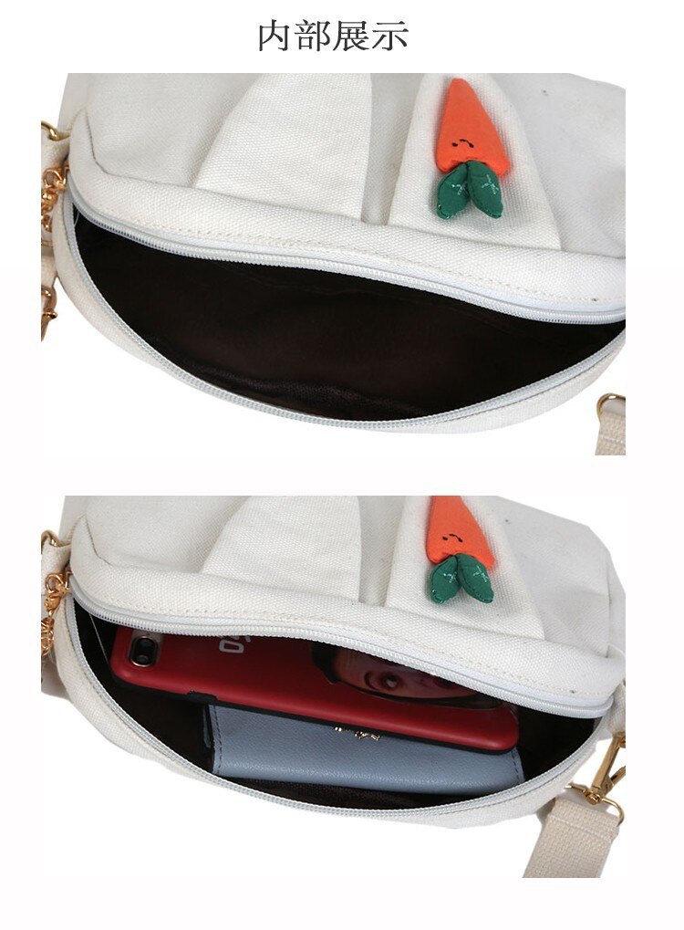 Crossbody Tas Leuke Konijnenoren Kleine Tas Canvas Schoudertas Student Kleine Schoudertas
