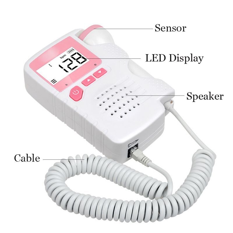 Pocket fetal doppler,Prenatal Baby Heart Beat Monitor 4.5 Display Fetal Doppler Monitor For Pregnant Women: Default Title