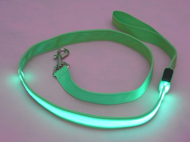 Nylon led-oplichtende hondenriem voor nachtveiligheid, knipperende led-hondenhalsband met lichtgevende verlichting, huisdierbenodigdheden, kattentekening, kleine riem met led-verlichting voor honden.: Groente