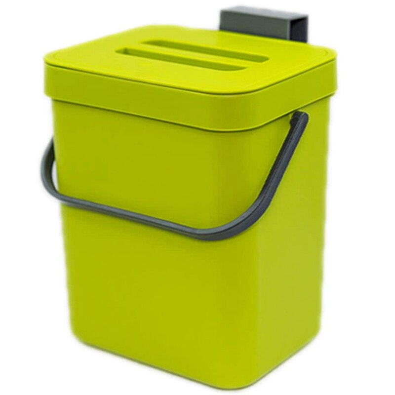 Cubo de Compost de cocina para encimera o debajo del fregadero compostaje, bote de basura para el hogar Ndoor con tapa hermética extraíble: Green