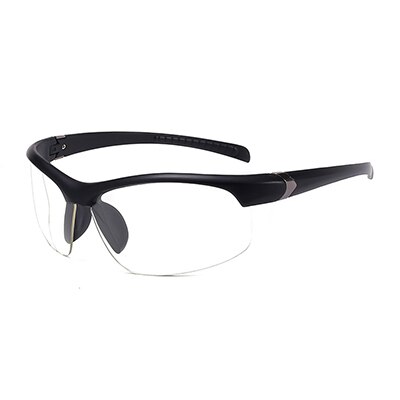 Mænd kvinder vandre solbriller udendørs sport  uv400 beskyttelse klatring fiskeri cykel briller landevej cykel mtb briller: Sort gennemsigtig