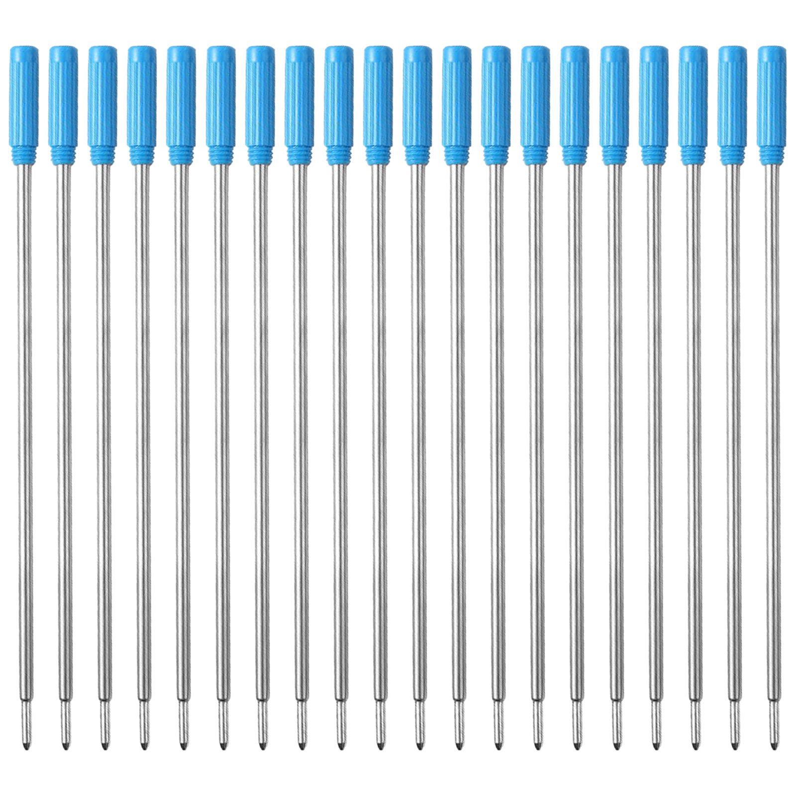 20 unids/set L: 4,5 en recambios de bolígrafo para bolígrafos cruzados punta media tinta azul negra material de oficina escolar papelería: Azul