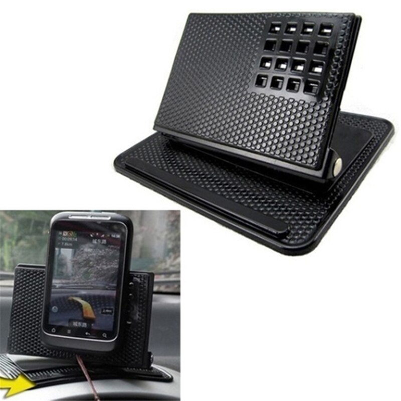 Anti-Slip Mat Auto Mobiele Telefoon Houder Dashboard Anti Slip Pad Gps Mount Beugel Draagbare Universele 360 Graden Draaibare zwart