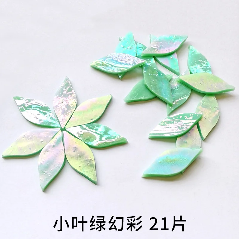 Farbe Blattförmige Mosaikfliesen Buntglasmosaik DIY handgemachte Untersetzer Mosaik Puzzle Herstellung Kunst Wanddekoration Lieferungen