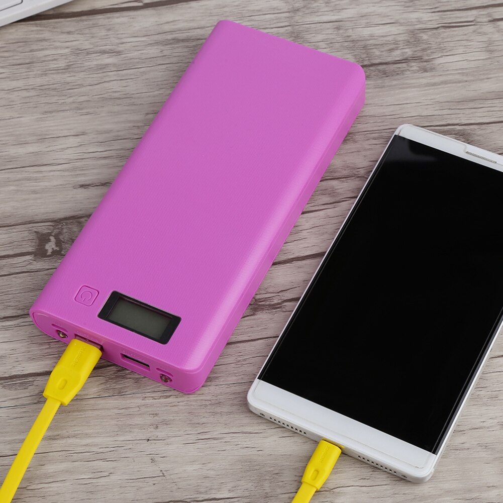 Battery Power Bank Box 4 Colors Battery Power Bank Shell Case 5V 2A Dual USB LCD Display Shell With 2 LED Light Indicator