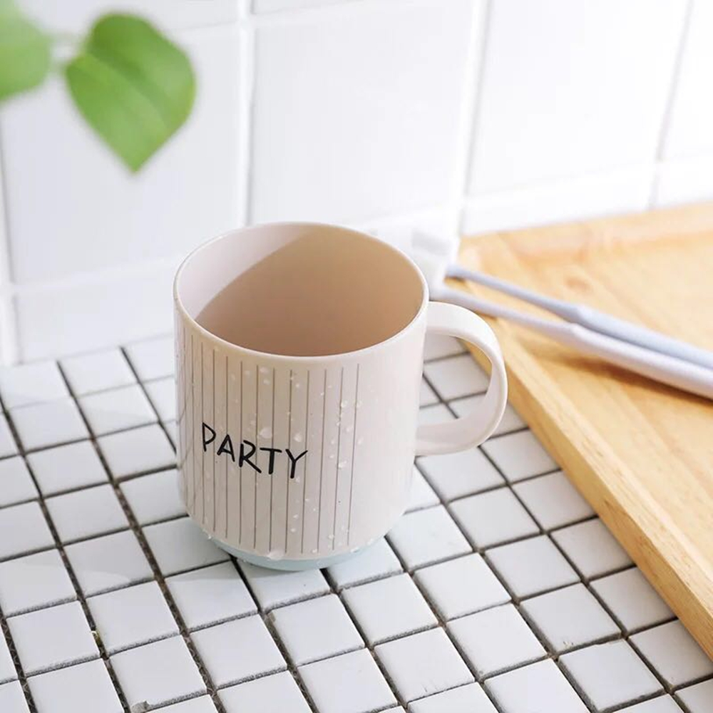 1 Uds. Tazas de agua circulares gruesas y creativas respetuosas con el medio ambiente soporte de cepillo de dientes taza de enjuague de los dientes taza de baño