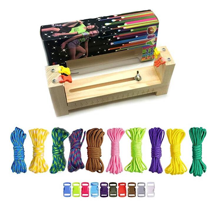 10 Fallschirm kabel und 10 SEITE Freisetzung Kunststoff Schnalle Gürtel Maschine paracord Massivholz stricken weben DIY Manuelle Haar schneiden einstellen