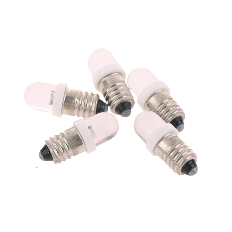 5 stk.  e10 led-pære  e10 dc 3v 6v 12v 24v instrumentpære  e10 indikatorpære gammeldags lommelygte fakkel gør-det-selv-arbejde mini-lys