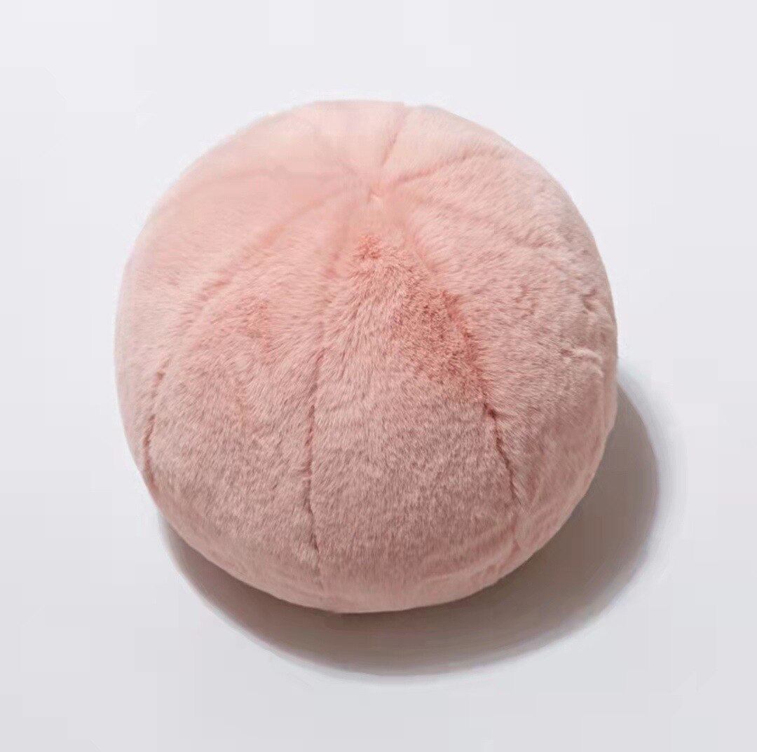 Pluszowy okrągły królik futrzana poduszka śliczny rzut poduszka aksamitna kulka poduszka nordycki Dom dekoracyjna kanapa krzesło biurowe poduszki wystrój domu: różowy