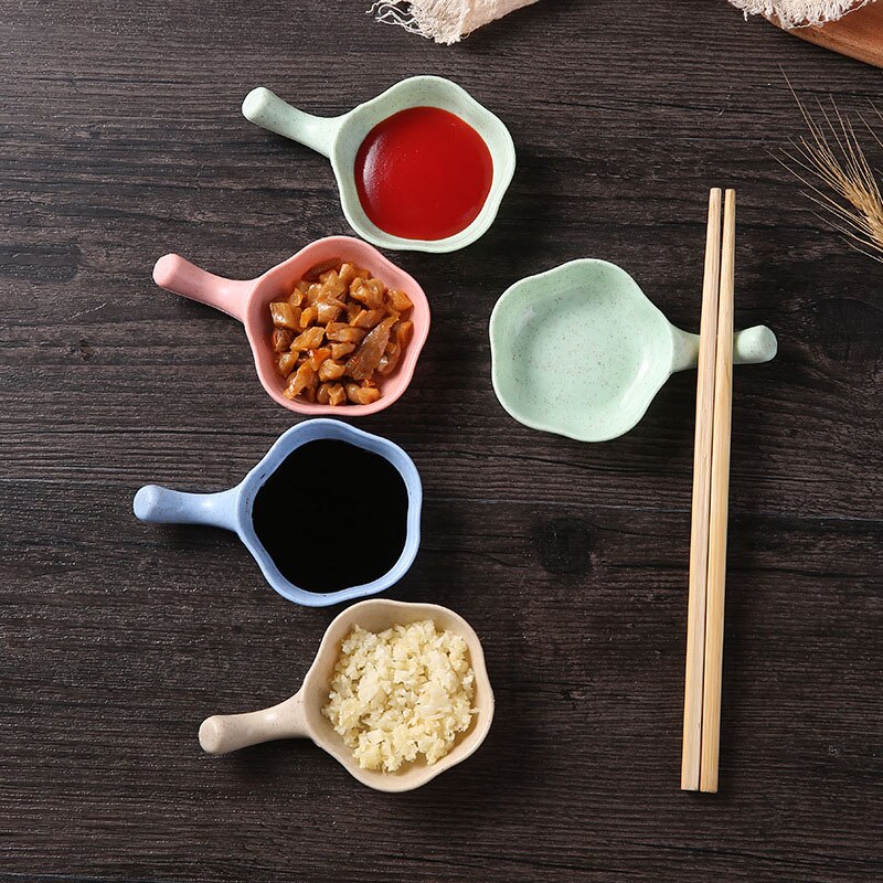 Multipropósito trigo cuenco sazonador condimento de vinagre platos pequeños para los aperitivos, aperitivo plato de salsa cocina platos vajilla