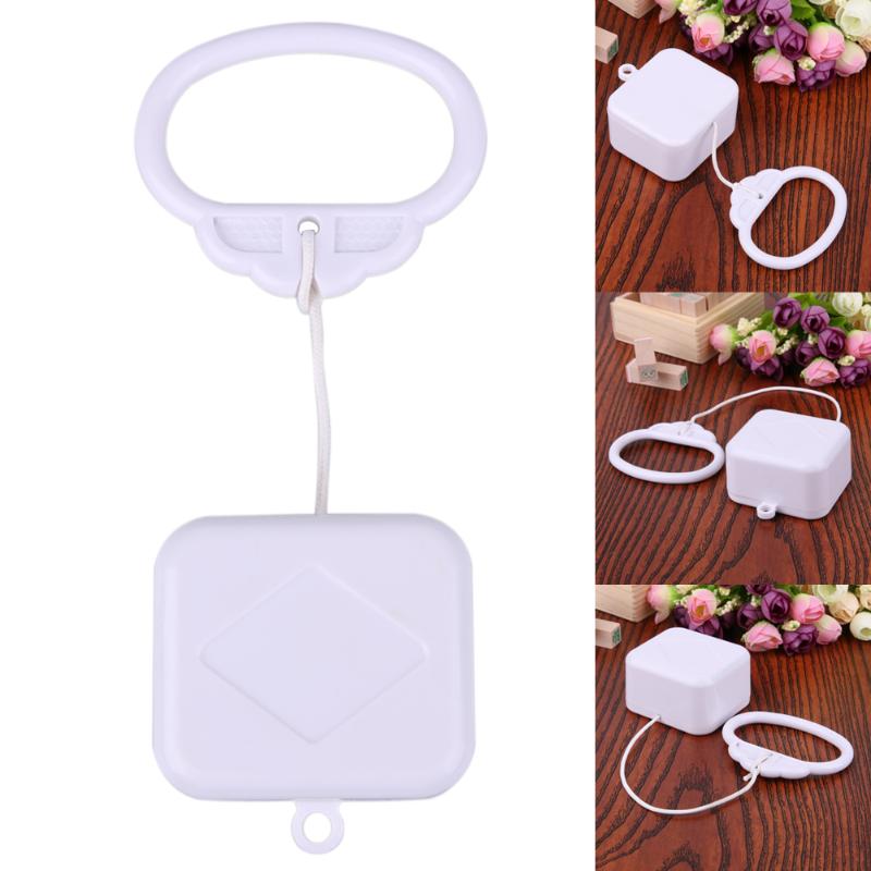 ABS Plastic Pull Ring Music Box White Pull String Clockwork Cord Music Box Infant Kids Bed Bell Rattle Toy For Birthday