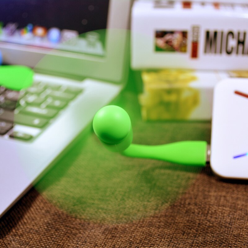 Ventilatore USB creativo Mini ventilatore portatile flessibile e lampada a LED USB per Xiaomi Power Bank e Notebook Gadget estivi