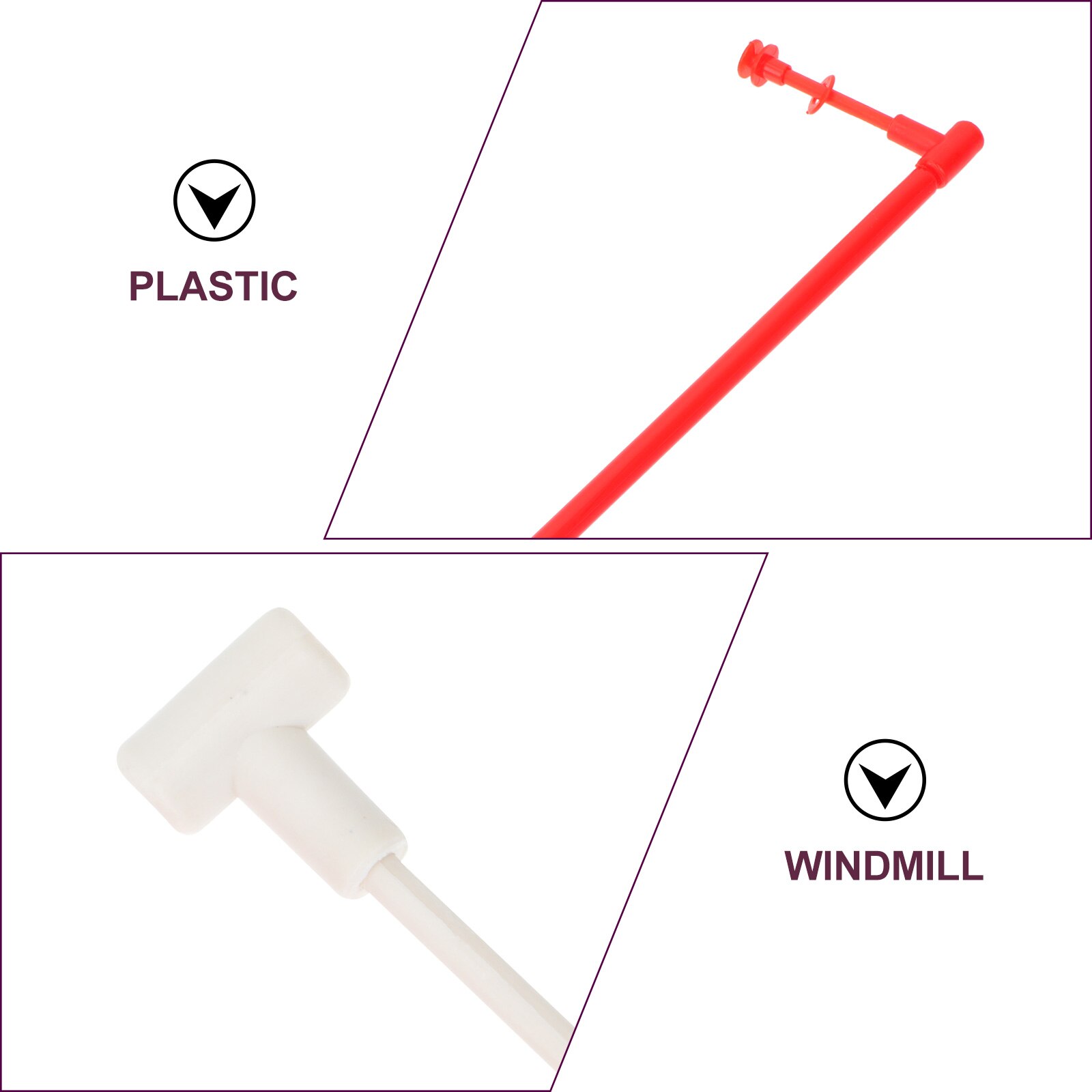 20 Sets Windmill Making Sticks Windmills Making Bar DIY Pinwheel Plastic Rods