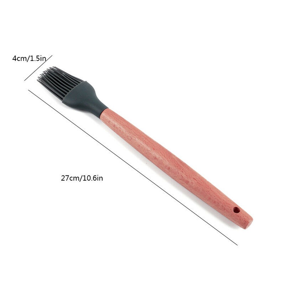Multiple Style Wooden Handle Silicone Spatula Soup Spoon Fork Colander Shovel Cooking Utensils Kitchen Tool Suit Exquisite: Brush