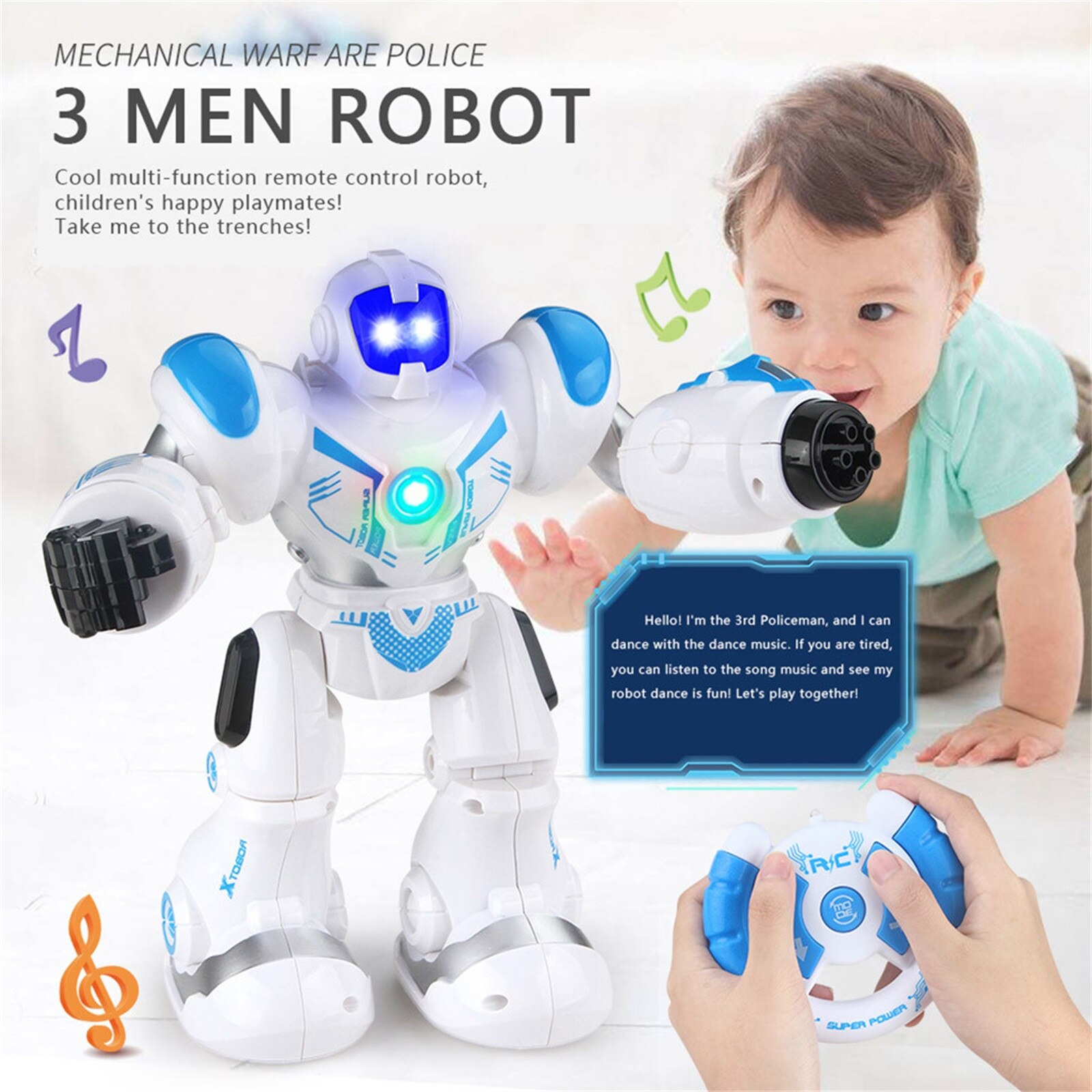 Intelligente Robot Multifunctionele Opladen Kinderen Speelgoed Dansen Afstandsbediening Smart Robot Model Vervormd Auto Speelgoed Voor jongen: A