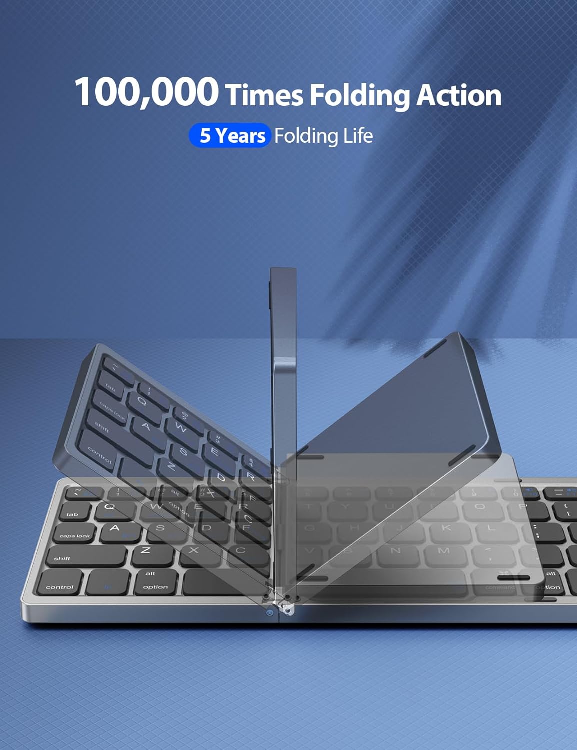 Steam Deck Travel Foldable Keyboard, Portable Multi-Device Wireless Bluetooth Keyboard with Touchpad & Number Pad for Steam Deck