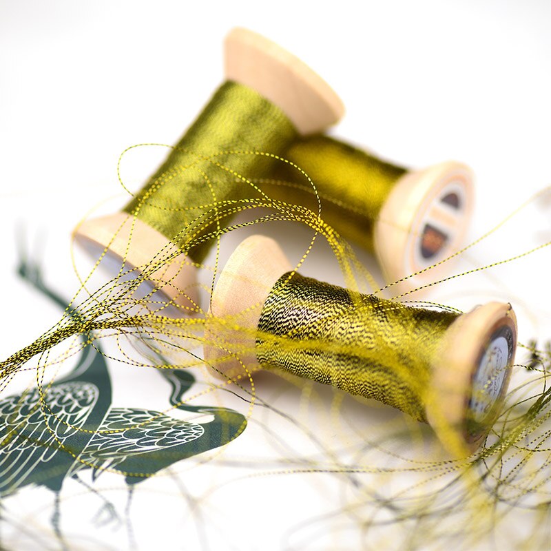 Olive green series of Gold Line/French embroidery thread/embroidery spool/colorful gold embroidery thread /50 meters/roll