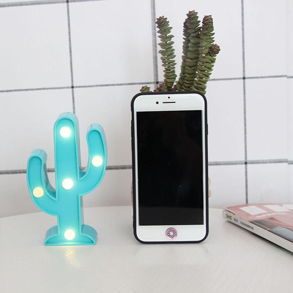Glorystar 3d tecknad ananas/flamingo/kaktus modellering nattlampa led lampa hemkontor dekoration: Blå kaktus