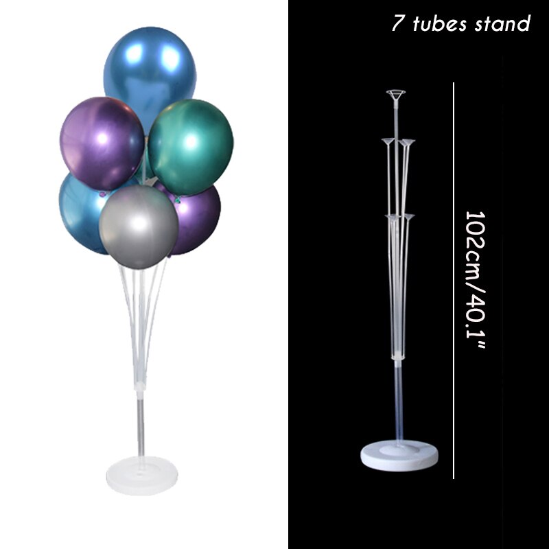 Ballon rond support ballons couronne anneau pour fête d'anniversaire décor fête enfants faveurs bébé douche fournitures décoration de mariage: 1sets 7 tube stand