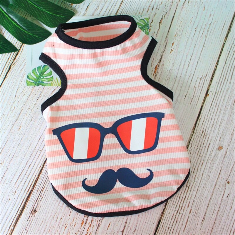 Gilet vêtements printemps-été pour chiens | Moustache pour animaux de compagnie, tenues d'animaux, vêtements Cool pour petits chiens, T-shirt doux, chiot chiens vêtements tendance