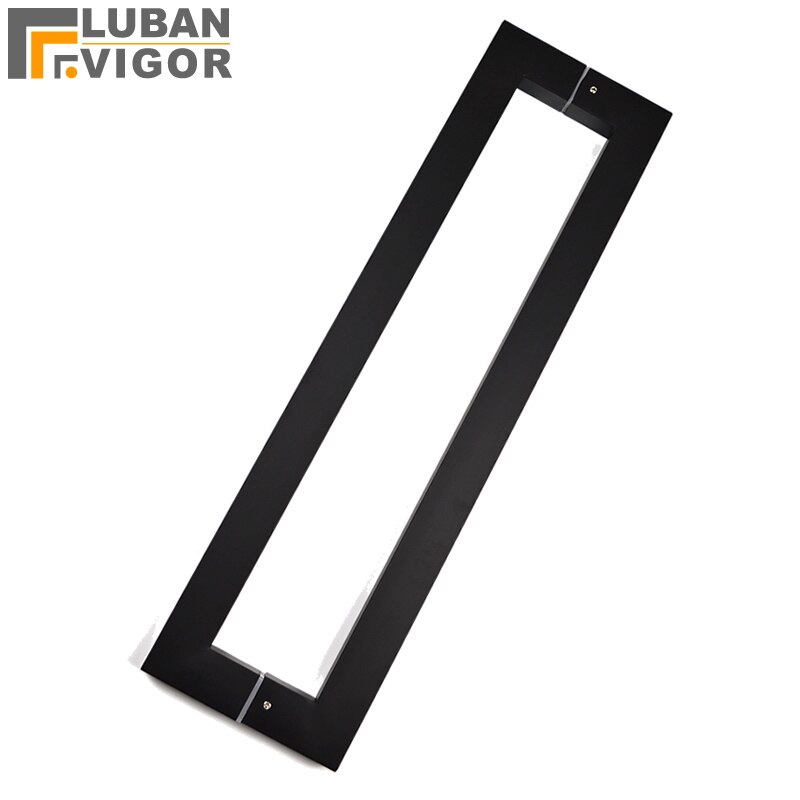 Frosted matte black,Noble Stainless steel Square tube handle, bathroom wooden /glass doors handle, 600mm