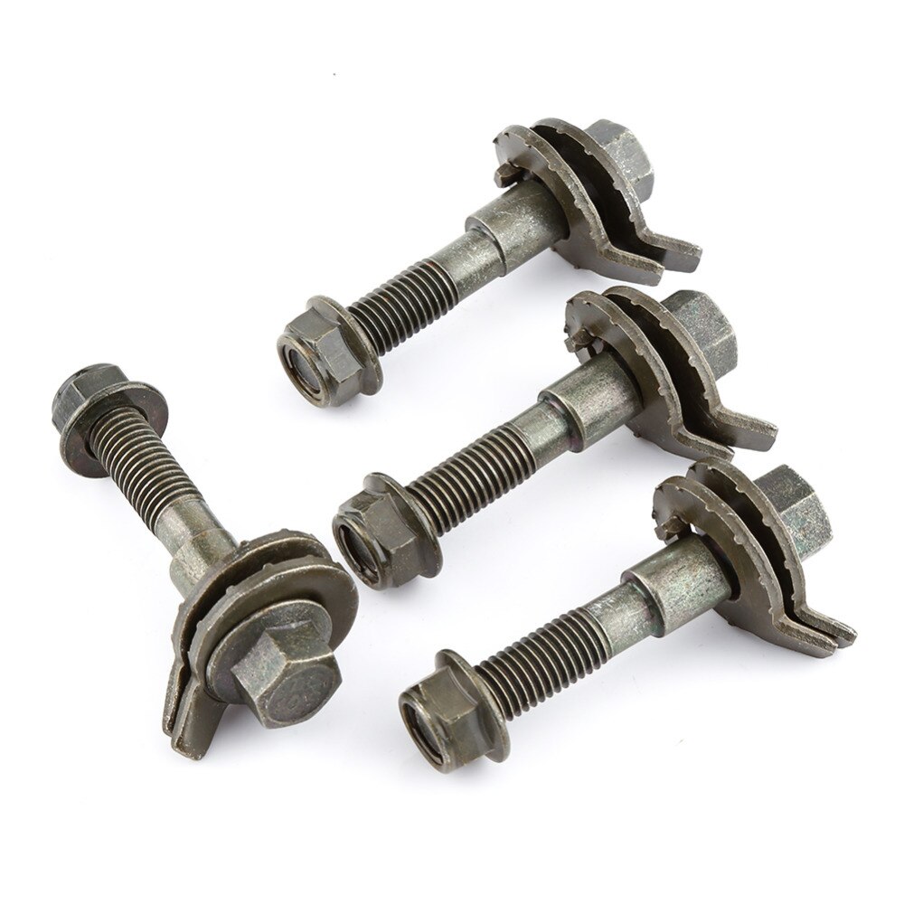 4pcs Camber Kit Cam Bolt 14mm Vehicles Steel Four Wheel Alignment Adjustable Camber Kit Cam Bolt