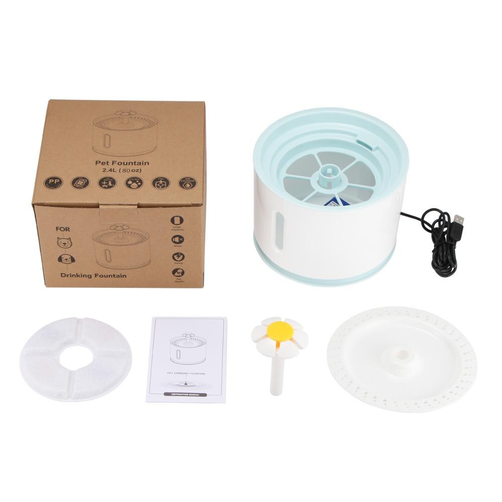 2.4L Kat Automatische Feeder Drinken Filter Automatische Kat Fontein Voor Huisdieren Water Dispenser Grote Lente Drinken Kom Met Led