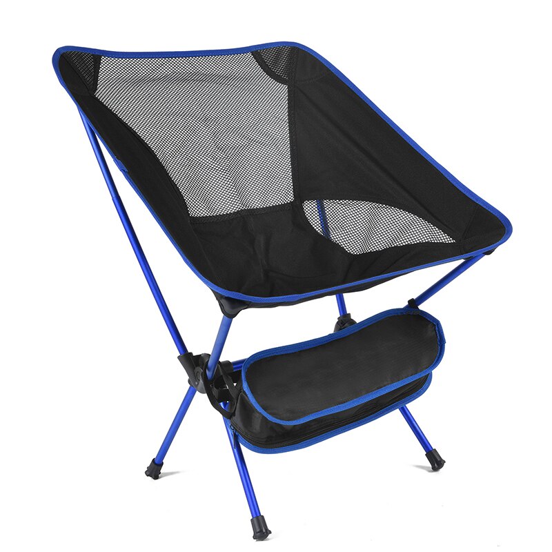 Bärbar camping strandstol lätt vikbar fiske utomhus camping utomhus ultra ljus orange röd mörkblå strandstolar: Blå