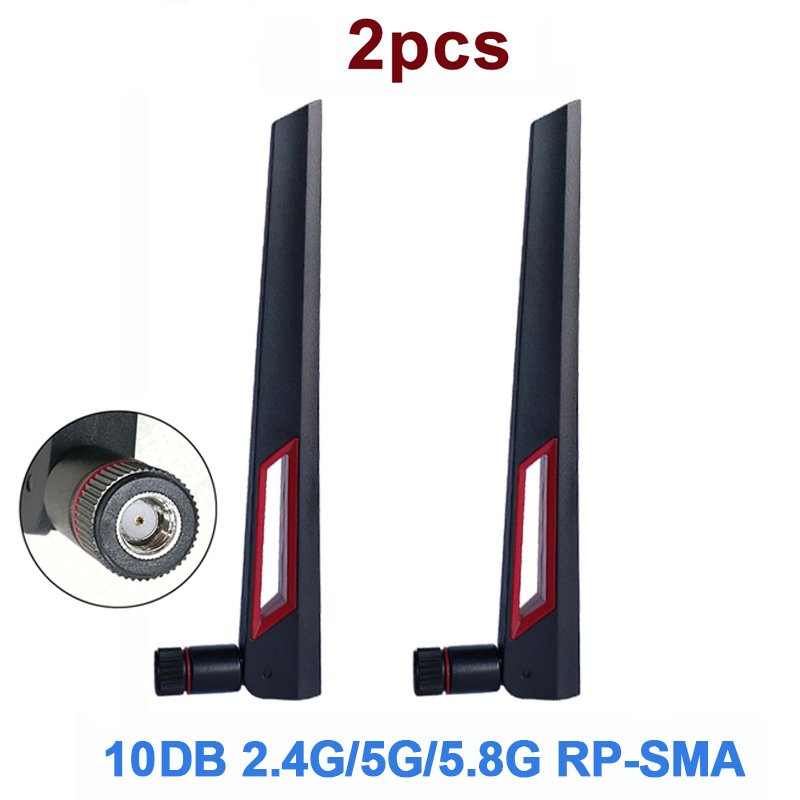 10dBi 2,4G 5,8G Dual Band Router Antenne Für ASUS AC88U AC87U RP SMA Männlichen Universal- Antennen Verstärker WLAN wiFi Antenne: 2Stck RP-SMA männlich