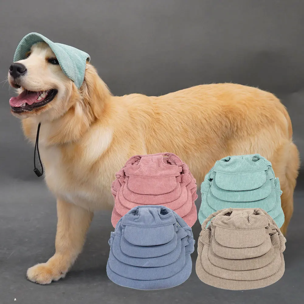 Casquette pour chien avec trous d'oreille, chaîne réglable pour chiens et chats, casquette à visière d'extérieur, chapeau de Sport d'été pour chiots, petits, moyens et grands chiens