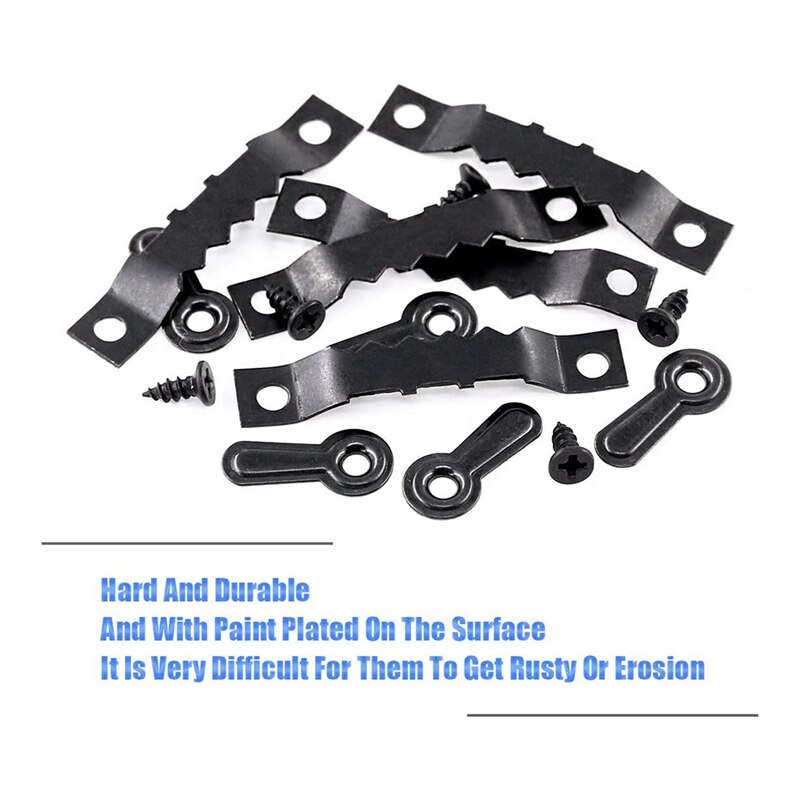 Foto Hangers Kit,80Pcs Zaagtand Fotolijst Opknoping Hangers En 80Pcs Turn Knop Met Schroeven, voor Thuis Decoratie