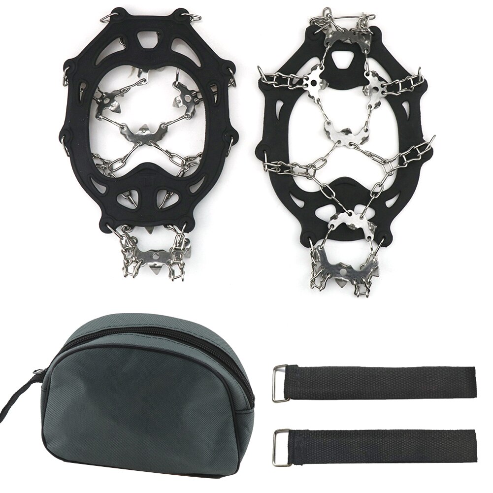 19 Studs Snow Ice Claw Set Climbing Anti Slip Spikes Grips Unisex Shoes Cover Camping Portable Outdoor Elements: L