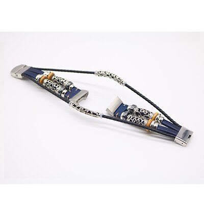 Retro Leder Armband armband für Fitbit Gebühr 3 Band Ersatz Uhr Band für Fitbit Gebühr 3 Smart Armband Zubehör: Midnight blue