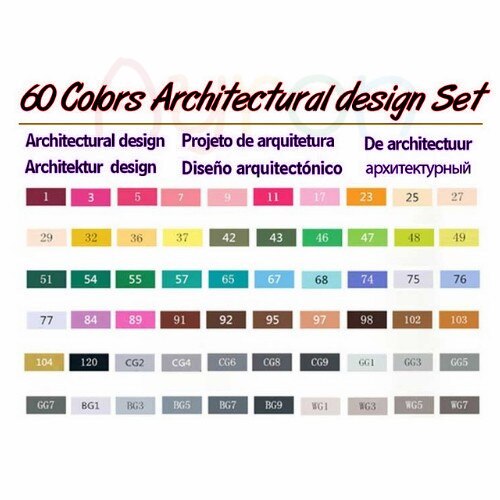 TOUCHNEW 30/40/60/80 Colors Art Markers Alcohol Based Markers Drawing Pen Set Manga Dual Headed Art Sketch Marker Pens: 60 house design