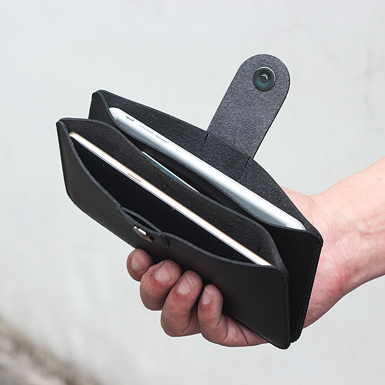 Horizontal simple Dual phone bag pouch case for 16-17cm phone 11promax xsmax mate30pro mate20pro mi10pro