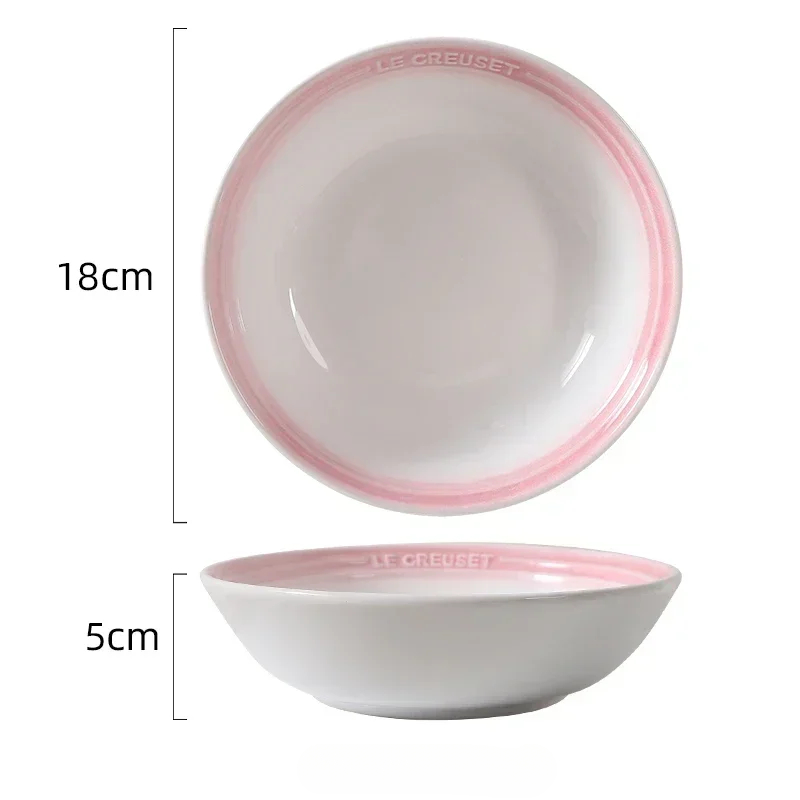 Cuenco de sopa de porcelana de 7 pulgadas, 1 paquete, plato de cerámica para cena, postre, ensalada, plato de comida, bandeja para servir en la cocina, vajilla profunda colorida: Plata