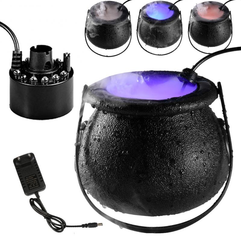 Halloween Fogger Machine Mist Maker Diy Decoraties Rook Fog Machine Kleur Veranderende Licht Halloween Heks Decoratie: Matte / US PLUG