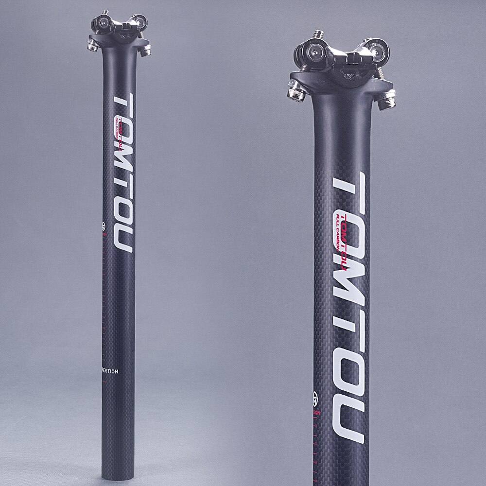 Tomtou carbonvezel fietszadelpen fietsonderdelen 3k mat wit offset 0mm 5mm 20mm diameter 27.2mm 30.8mm 31.6mm